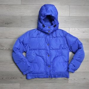VINTAGE REI Blue Hooded Puffer Jacket Goose Down Size 8